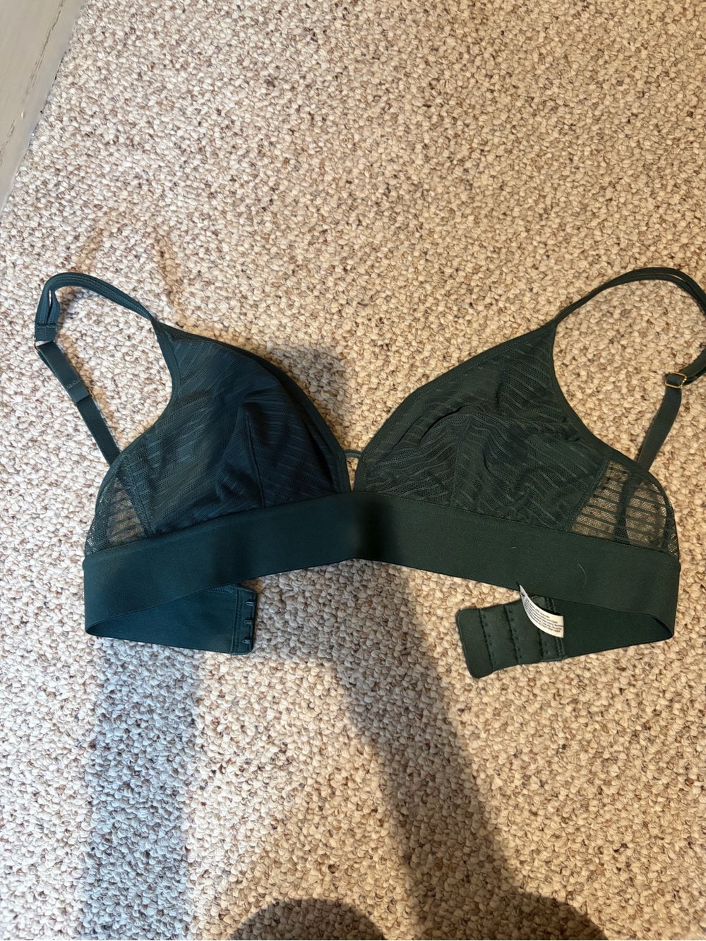 Lively Women's Deep Green Mesh Triangle Bralette